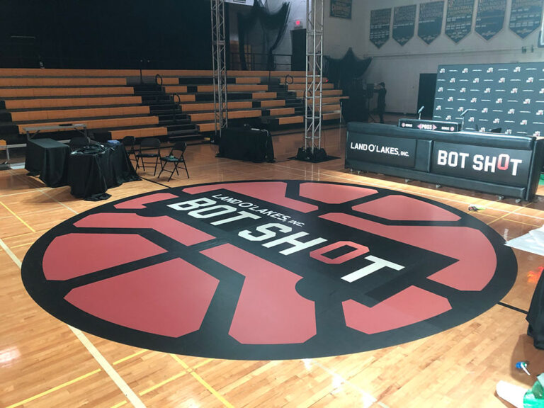 custom basketball floor graphic