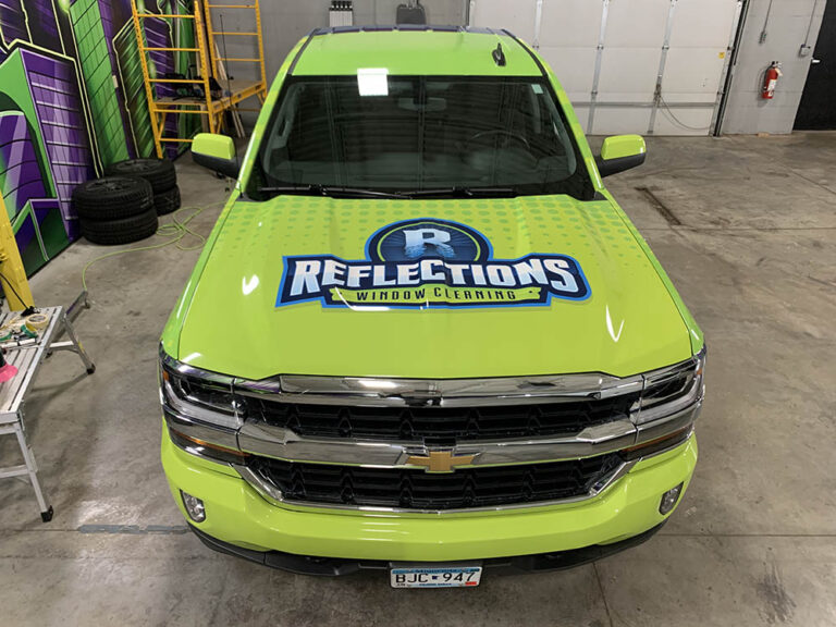 commercial truck wrap - lime green